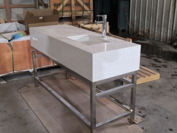 bathroom vanities with metal base and quartz top