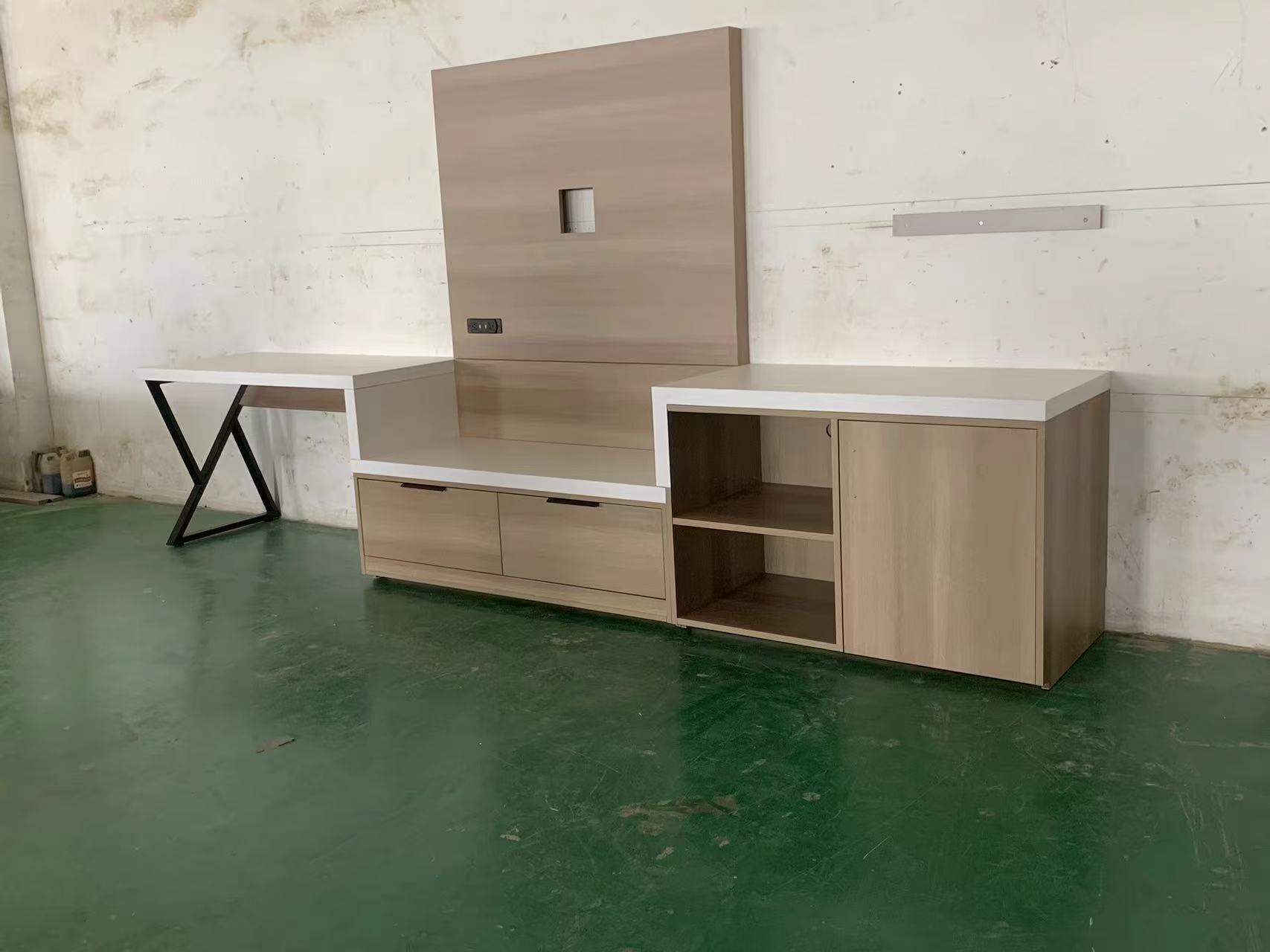 hospitality casegoods desk tv panel luggage bench and credenza