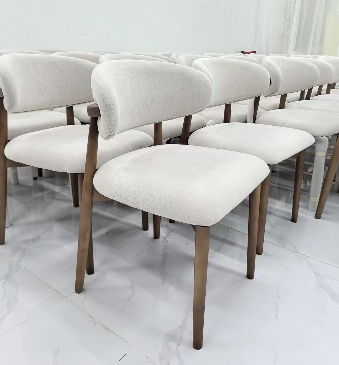 Restaurant dining chair with fabric upholstered seat and back