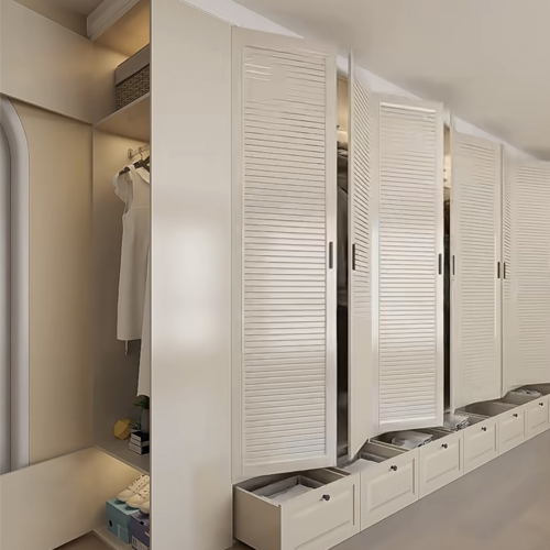 Closet Organizer with Louver Door and Softclose Drawer