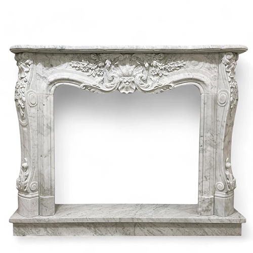 Luigi XVI Decorated Marble Fireplace Mantel L150