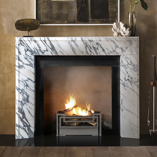 Modern Metro Marble Fireplace Mantel