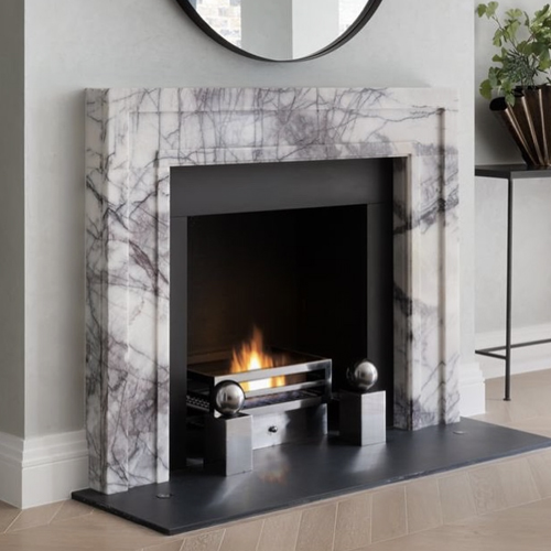 Modern Bold Marble Fireplace Mantel