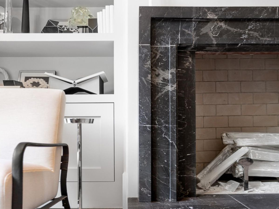 Sleek Marble Fireplace Surround