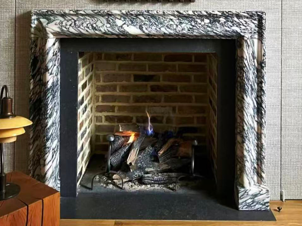 Antique marble bolection mantel