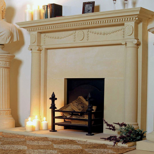 Adam Marble Fireplace Mantel with Slip and Hearth