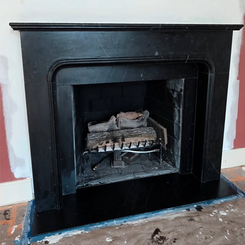 Simple but elegant Nero Marquina Marble Fireplace Mantel