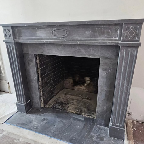 Pietra Gray Marble Fireplace Mantel
