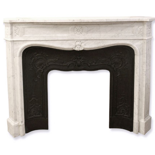 White Carrara Marble Fireplace Mantel in Plaza Hotel