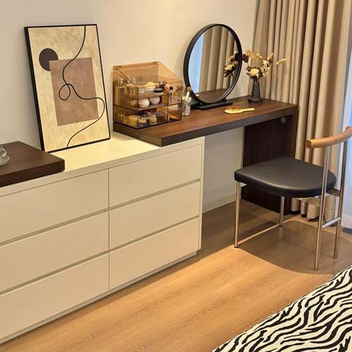 compact apartment size dresser with storage