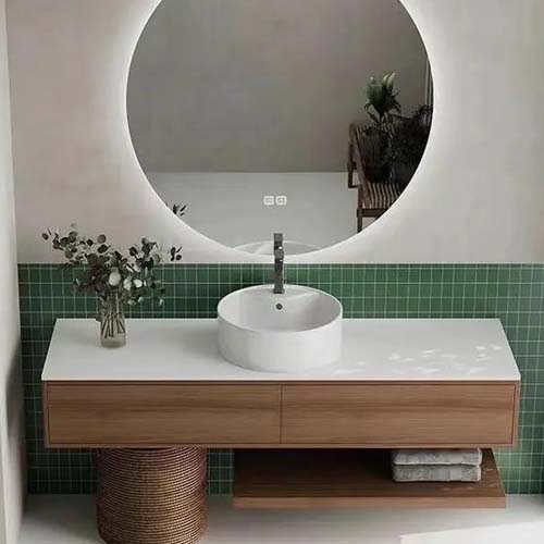 luxury quartz top modern bath vanity with drawers