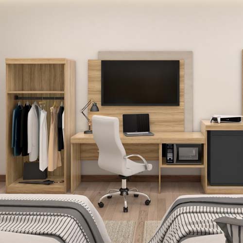 Wood grain economy hotel furniture package