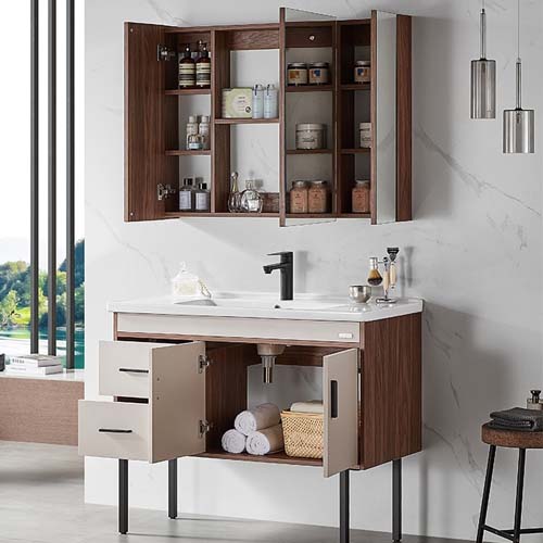 bathroom vanity with medicine mirror cabinet