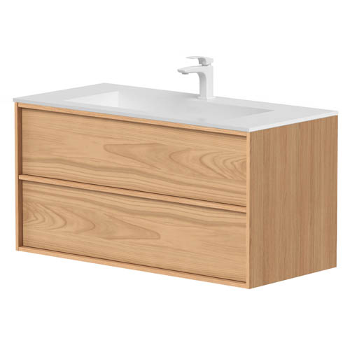 High traffic bathroom vanity for hotel use