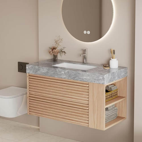 Wall mounted hotel bathroom vanity