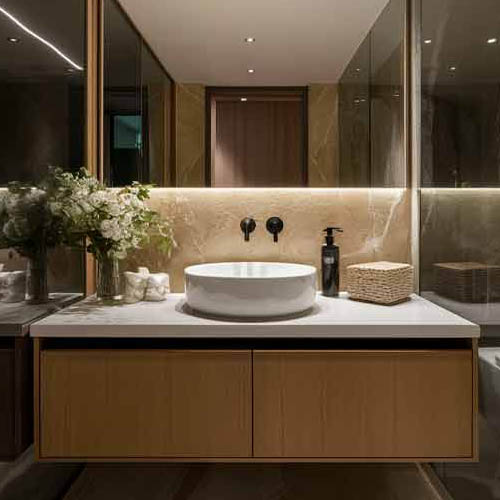 Custom hospitality bathroom cabinet