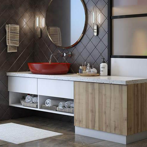 Luxury hotel bathroom vanity unit