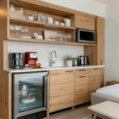 Moisture proof hotel kitchenette cabinet