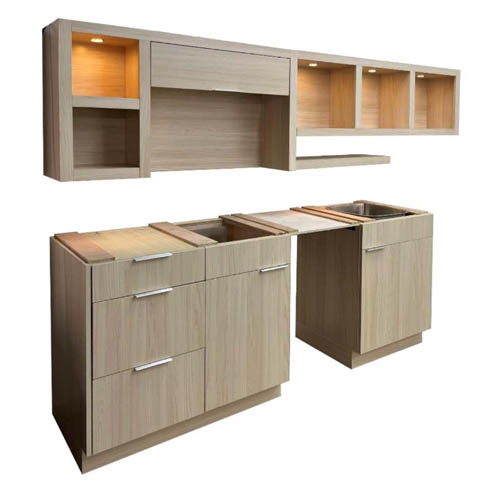 Base and wall cabinet for kitchenette in Towneplace Suites hotel