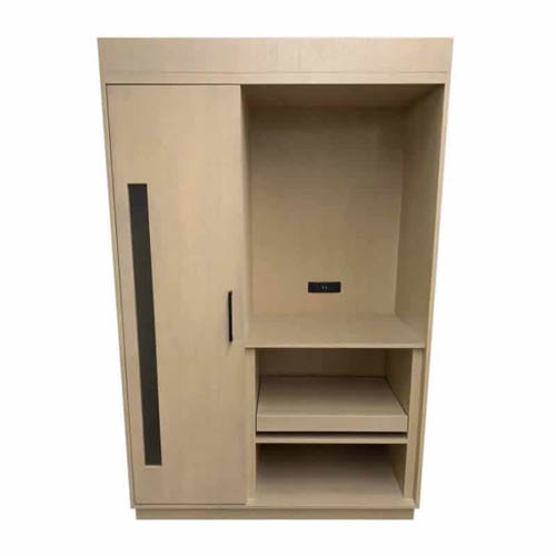 Built-in hotel guest room closet cabinet