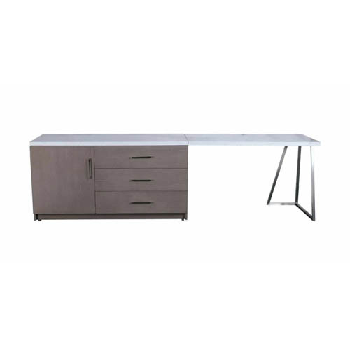Desk and hospitality unit combo with quartz top
