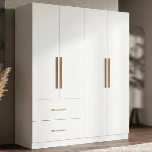 Freestanding Armoire Wardrobe Cabinet with Hanging Rods